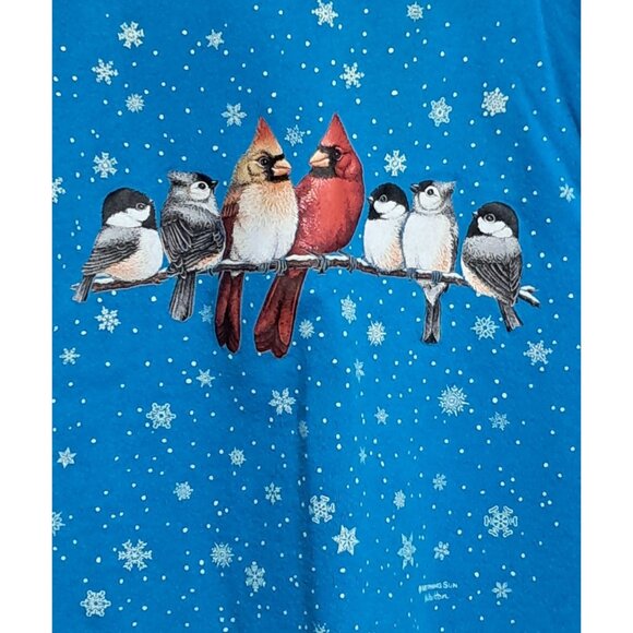 Vintage Bird Sweatshirt Teal Size XL 42-44 Morning Sun Made In USA 80s 90s - Picture 1 of 8